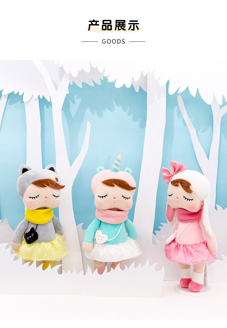 Metoo bosque animales de peluche y muñecos de peluche unicornio Angela muñeca conejo de peluche lindo zorro niños suave compañero Boneca decoración juguetes