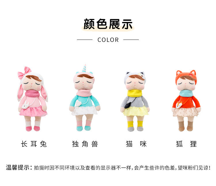 Metoo bosque animales de peluche y muñecos de peluche unicornio Angela muñeca conejo de peluche lindo zorro niños suave compañero Boneca decoración juguetes