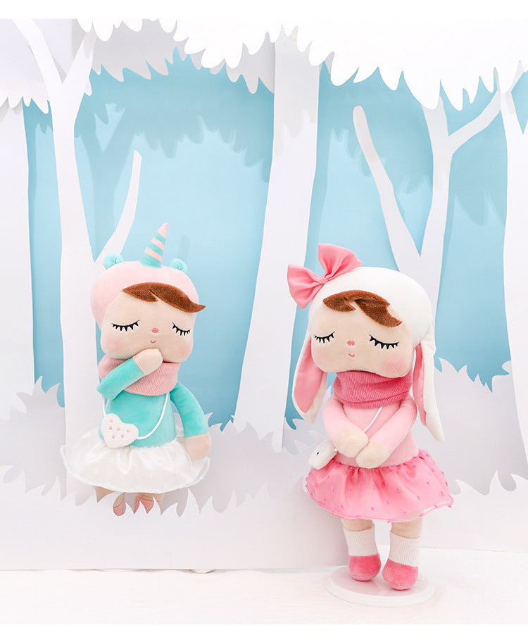 Metoo bosque animales de peluche y muñecos de peluche unicornio Angela muñeca conejo de peluche lindo zorro niños suave compañero Boneca decoración juguetes