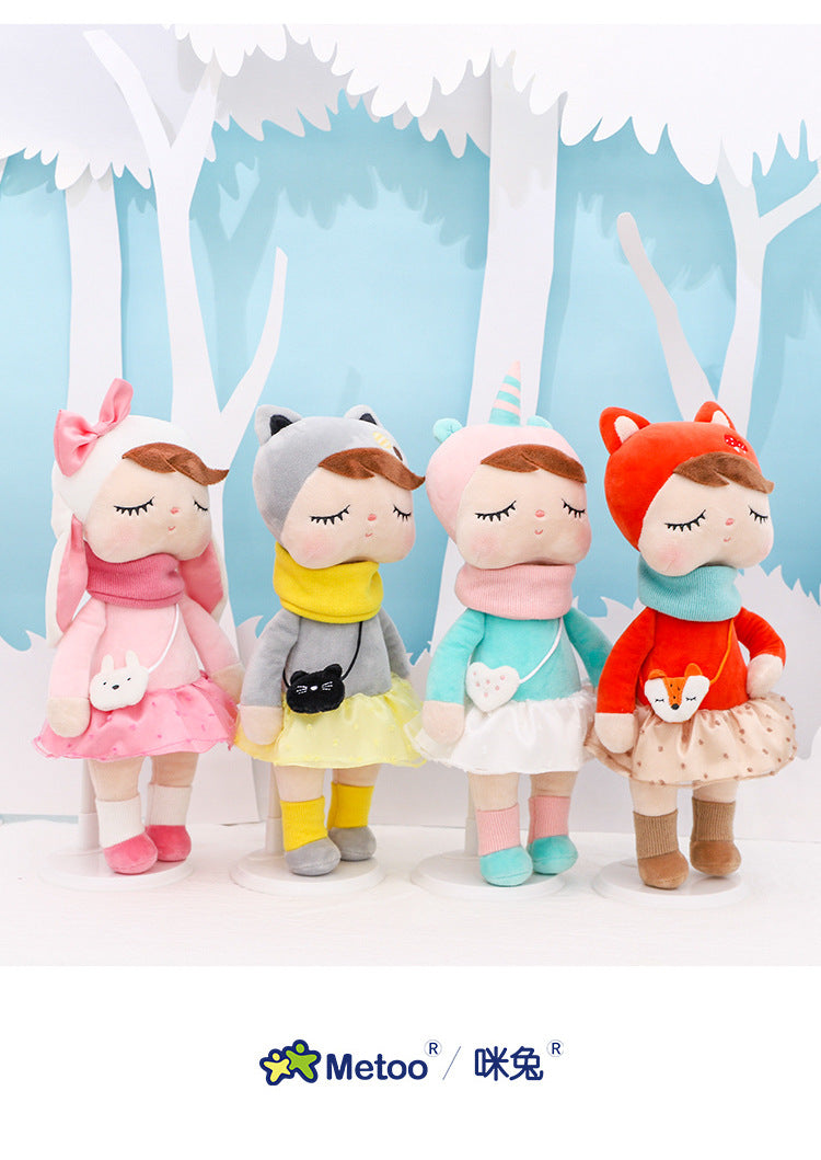 Metoo bosque animales de peluche y muñecos de peluche unicornio Angela muñeca conejo de peluche lindo zorro niños suave compañero Boneca decoración juguetes