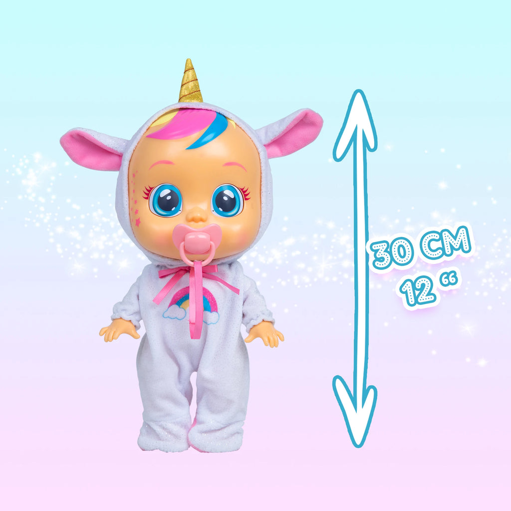 BEBÉS LLORONES Fantasy Dreamy Unicornio Muñeca interactiva que llora de verdad con Chupete y Pijama - Juguete y Regalo para niñas y niños +18 Meses