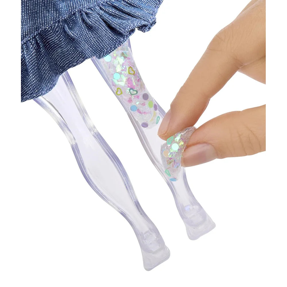 Muñeca Rainbow High Skyker 22 cm Azul. Con Slime Transparente y Distinots Tipos De Brillo. (MGA 122418)