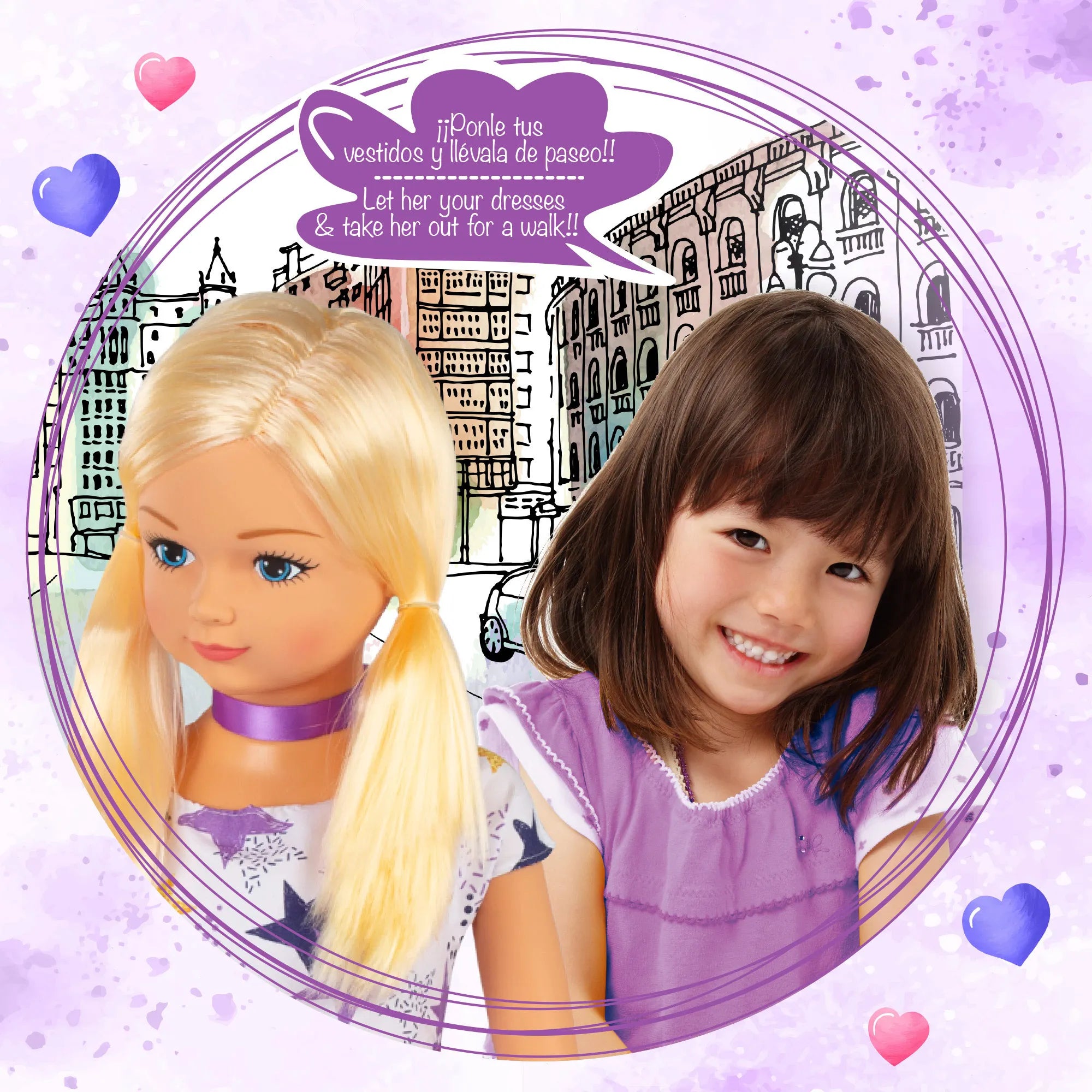 COLORBABY TOYS -  Muñeca grande de 1 metro María, cabeza, brazos y piernas articulados, mide 105 cm, peina su pelo y juega a vestirla, muñecas de juguete, juguetes infantiles, juego simbólico, juegos para niños de 3 año