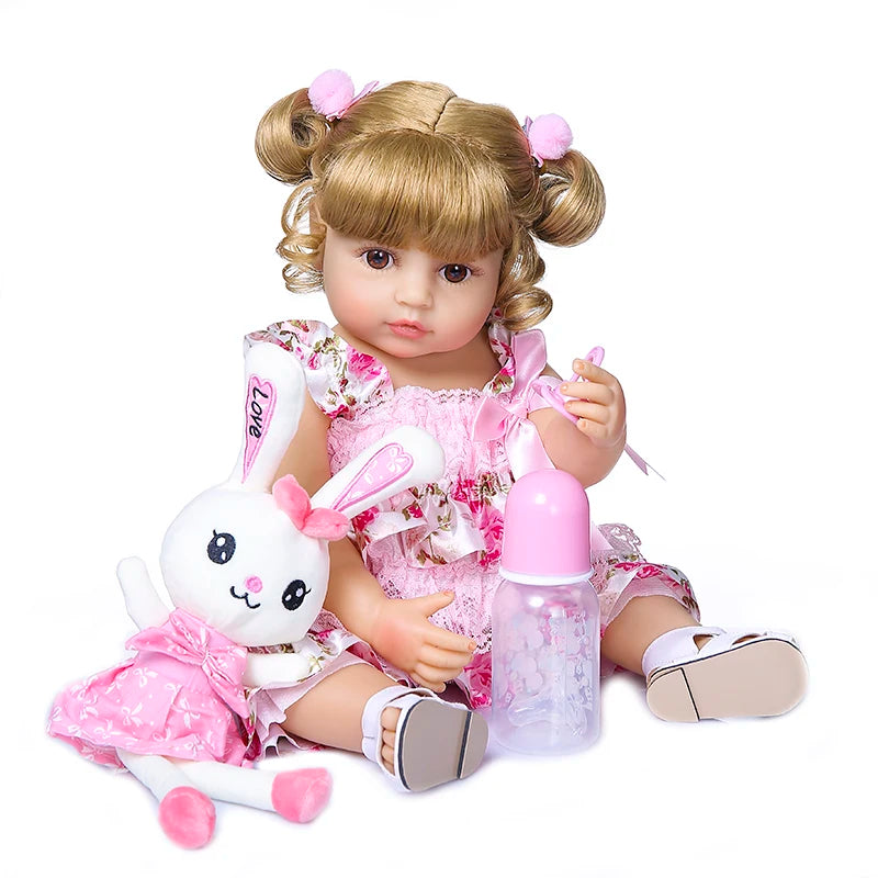 NPK 50CM cuerpo completo silicona suave Popular dulce cara Reborn niño niña muñeca cumpleaños regalo de Navidad muñeca de alta calidad