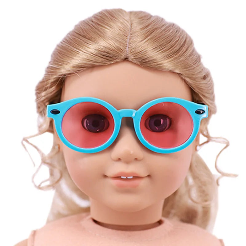 Ropa para muñecas, gafas, accesorios para muñecas en 10 colores, aptos para muñecas americanas de 18 pulgadas, regalo y muñeca nacida de 43Cm, bebé para nuestra generación, juguete para niñas