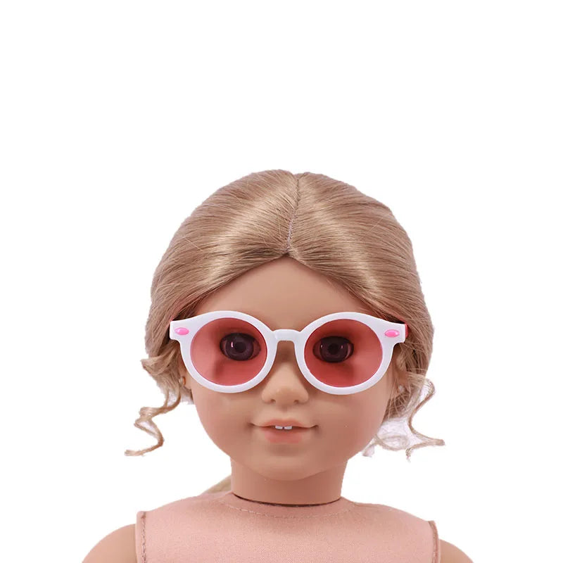 Ropa para muñecas, gafas, accesorios para muñecas en 10 colores, aptos para muñecas americanas de 18 pulgadas, regalo y muñeca nacida de 43Cm, bebé para nuestra generación, juguete para niñas