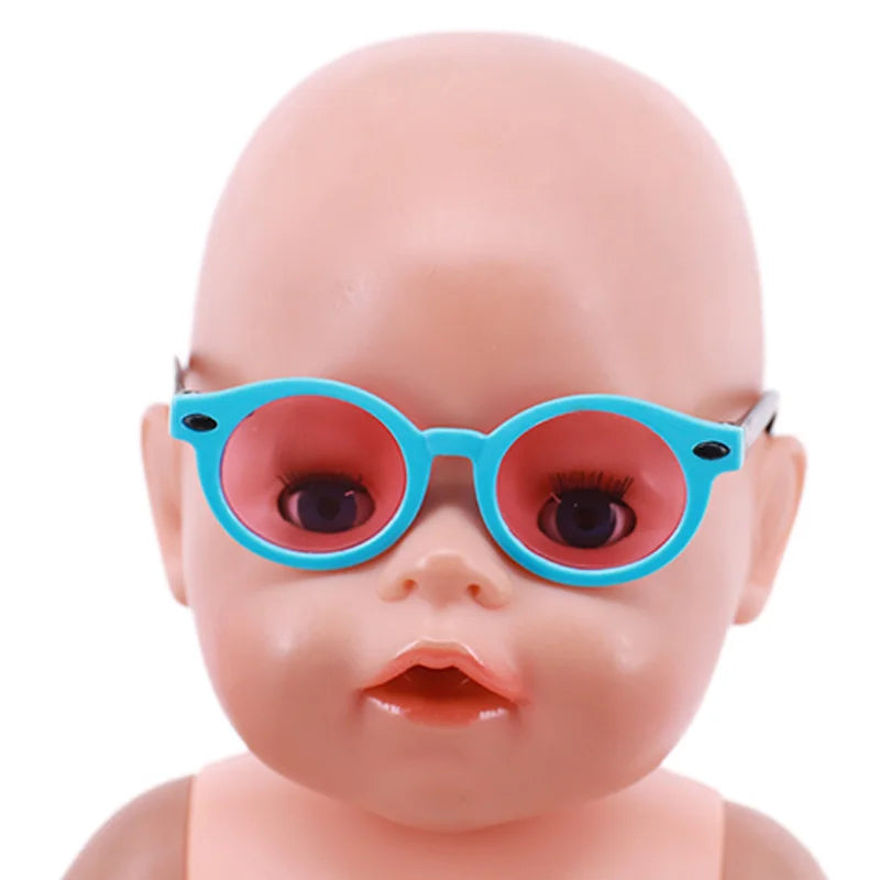 Ropa para muñecas, gafas, accesorios para muñecas en 10 colores, aptos para muñecas americanas de 18 pulgadas, regalo y muñeca nacida de 43Cm, bebé para nuestra generación, juguete para niñas