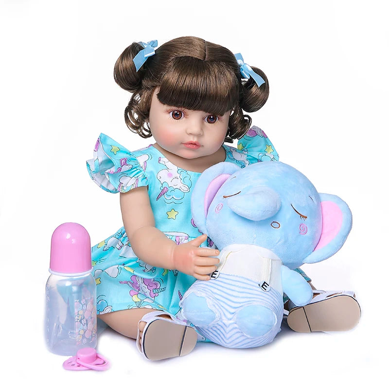NPK 50CM cuerpo completo silicona suave Popular dulce cara Reborn niño niña muñeca cumpleaños regalo de Navidad muñeca de alta calidad
