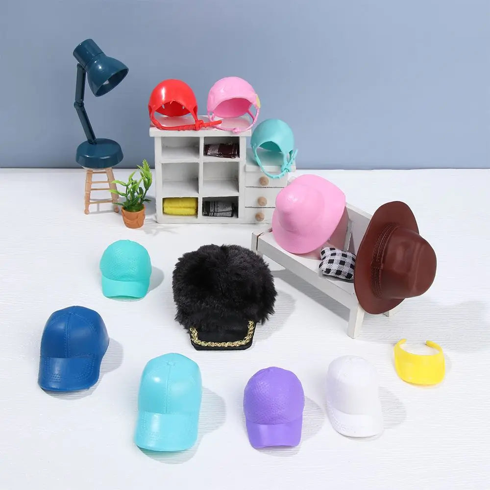 1 sombrero en miniatura de moda, sombreros para muñecas, gorra de béisbol para montar, sombreros de vaquero Suny para muñecas 1/6, accesorios de ropa, juguetes DIY para niños