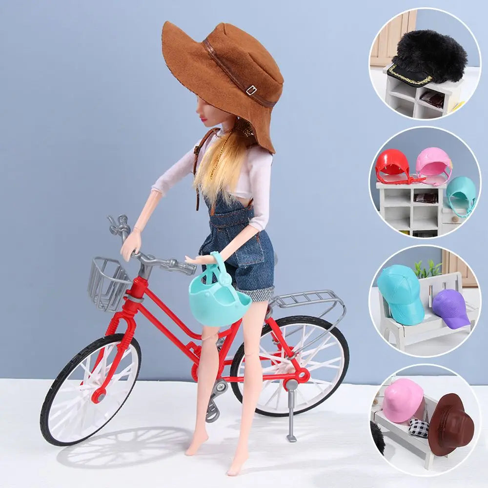 1 sombrero en miniatura de moda, sombreros para muñecas, gorra de béisbol para montar, sombreros de vaquero Suny para muñecas 1/6, accesorios de ropa, juguetes DIY para niños