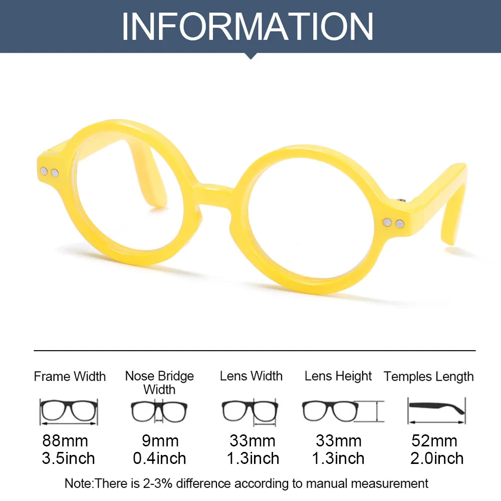 Mini gafas para muñeca Blythe, accesorios, marco redondo, lentes transparentes, decoración de juguetes, 1 Uds.