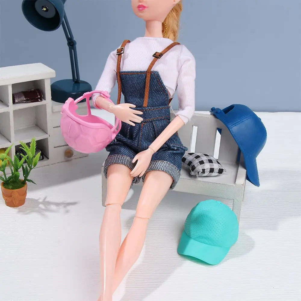 1 sombrero en miniatura de moda, sombreros para muñecas, gorra de béisbol para montar, sombreros de vaquero Suny para muñecas 1/6, accesorios de ropa, juguetes DIY para niños