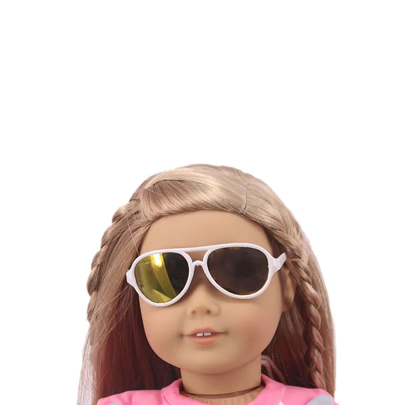 Ropa para muñecas, gafas, accesorios para muñecas en 10 colores, aptos para muñecas americanas de 18 pulgadas, regalo y muñeca nacida de 43Cm, bebé para nuestra generación, juguete para niñas