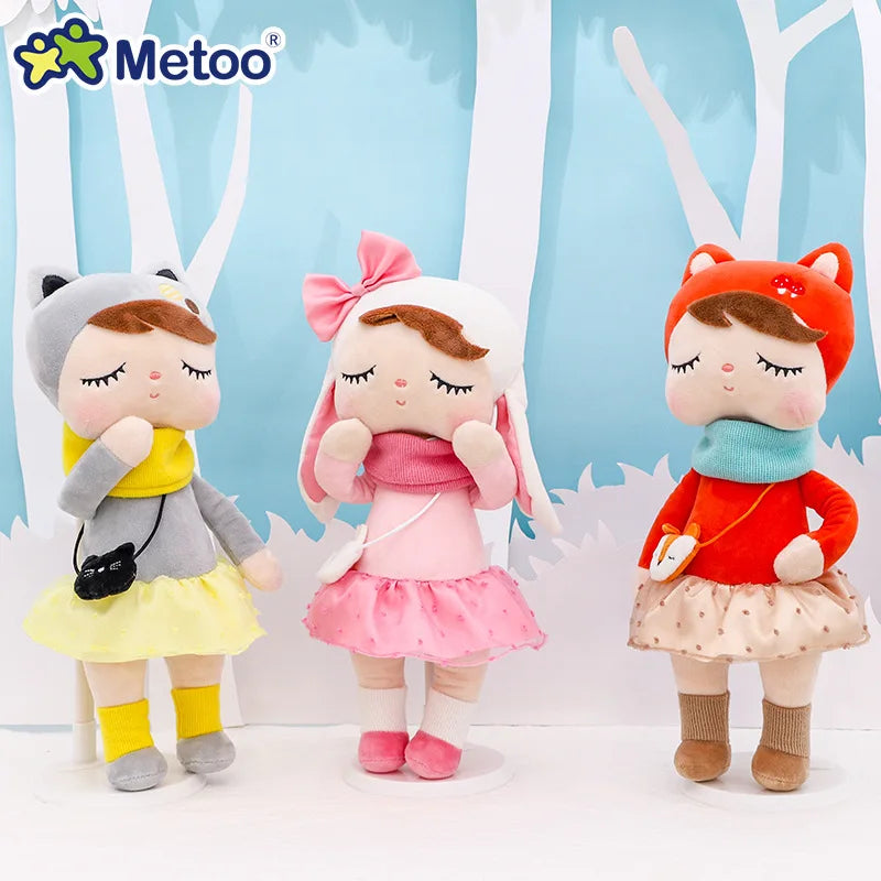 Metoo bosque animales de peluche y muñecos de peluche unicornio Angela muñeca conejo de peluche lindo zorro niños suave compañero Boneca decoración juguetes