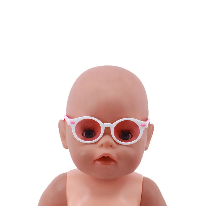 Ropa para muñecas, gafas, accesorios para muñecas en 10 colores, aptos para muñecas americanas de 18 pulgadas, regalo y muñeca nacida de 43Cm, bebé para nuestra generación, juguete para niñas