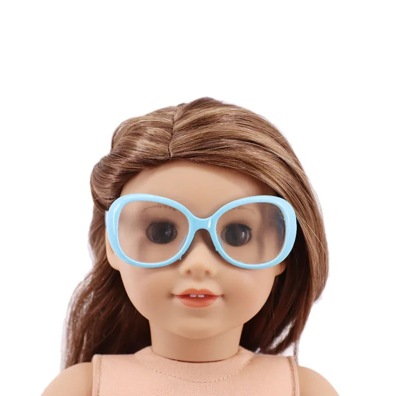 Ropa para muñecas, gafas, accesorios para muñecas en 10 colores, aptos para muñecas americanas de 18 pulgadas, regalo y muñeca nacida de 43Cm, bebé para nuestra generación, juguete para niñas