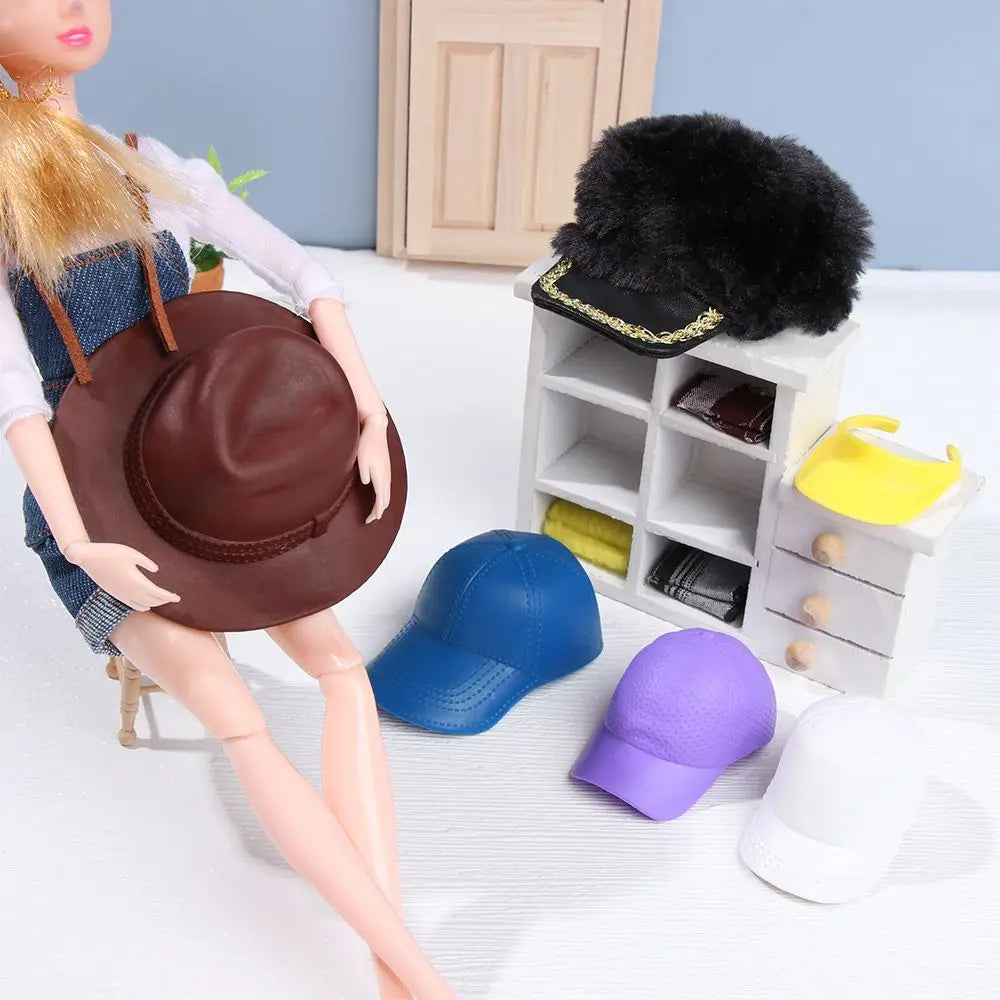 1 sombrero en miniatura de moda, sombreros para muñecas, gorra de béisbol para montar, sombreros de vaquero Suny para muñecas 1/6, accesorios de ropa, juguetes DIY para niños