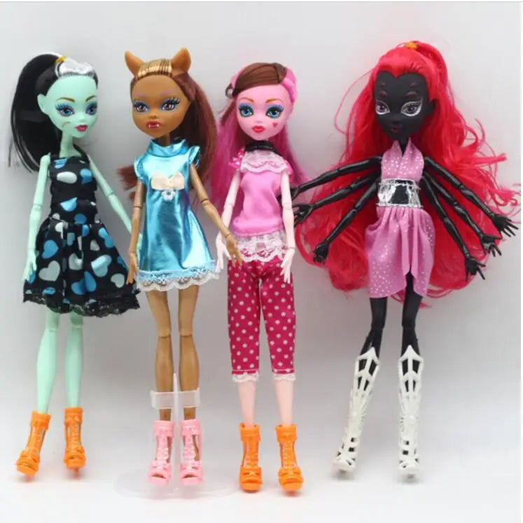 Muñecas monstruo de moda de alta calidad, Dráculaura/Clawdeen Wolf/Frankie Stein/negro WYDOWNA Spider, cuerpo móvil, juguetes para niñas