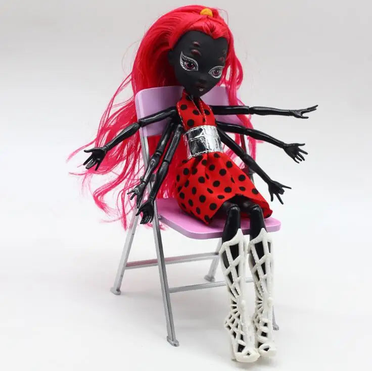 Muñecas monstruo de moda de alta calidad, Dráculaura/Clawdeen Wolf/Frankie Stein/negro WYDOWNA Spider, cuerpo móvil, juguetes para niñas