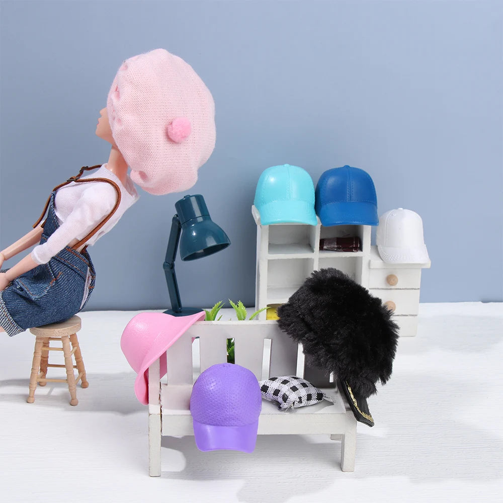 1 sombrero en miniatura de moda, sombreros para muñecas, gorra de béisbol para montar, sombreros de vaquero Suny para muñecas 1/6, accesorios de ropa, juguetes DIY para niños