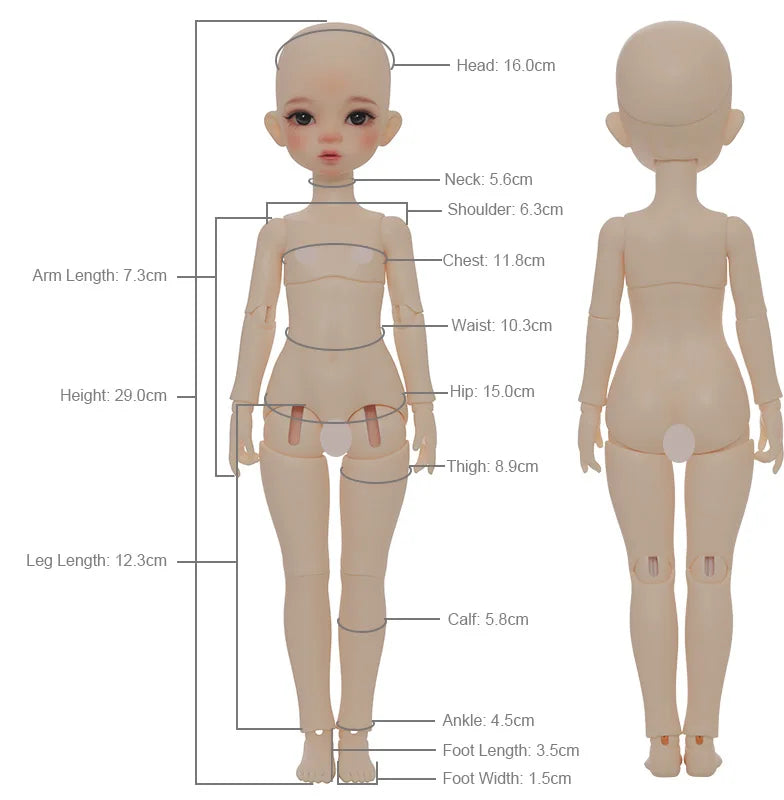 Fantasía Ángel 1/6 muñeca BJD Niki Fullset 29cm OB11 28 figura de Anime YOSD juguete de resina DIY regalo pukifee lindo realista