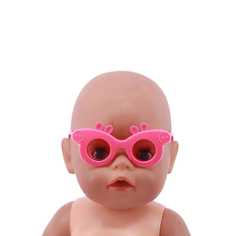 Ropa para muñecas, gafas, accesorios para muñecas en 10 colores, aptos para muñecas americanas de 18 pulgadas, regalo y muñeca nacida de 43Cm, bebé para nuestra generación, juguete para niñas