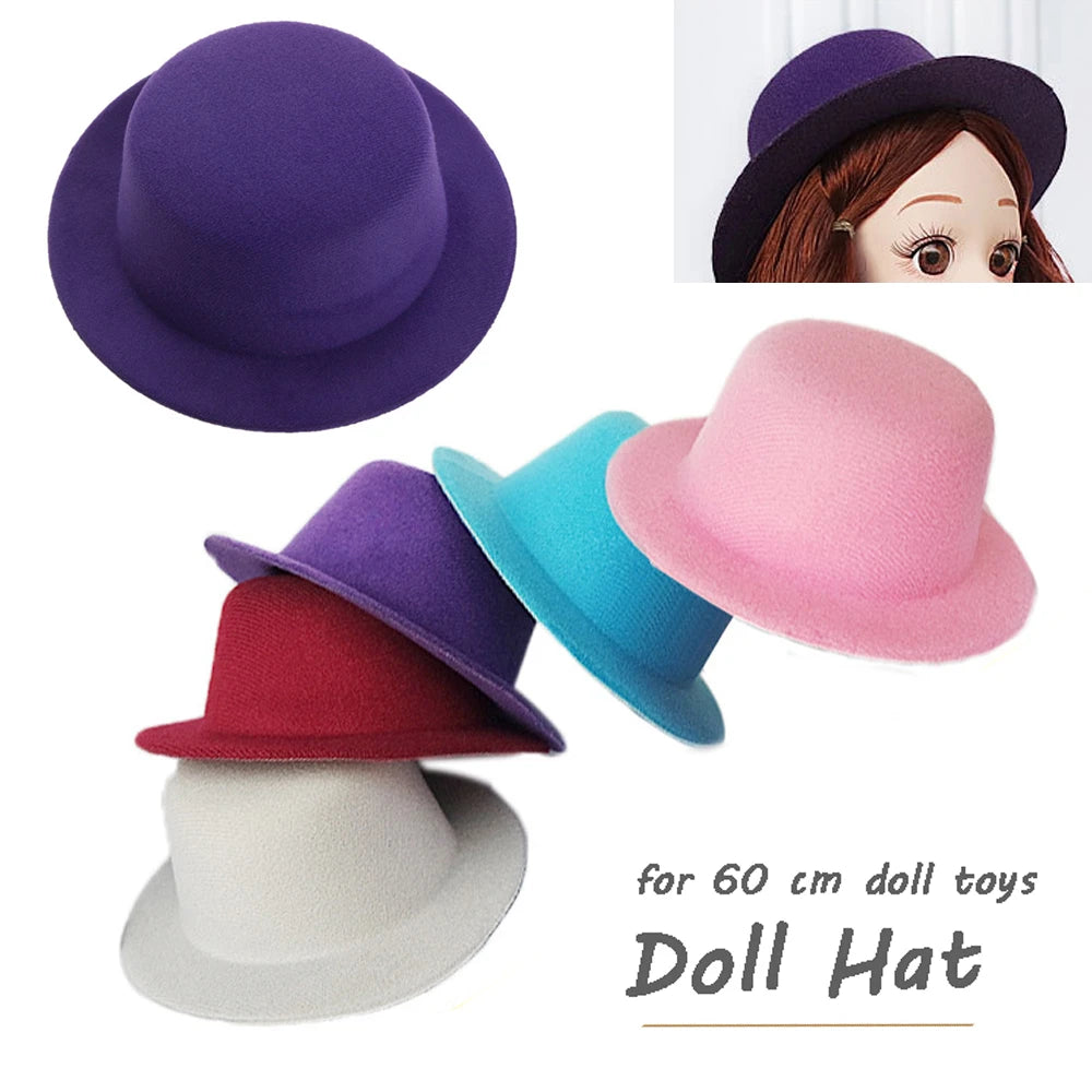 Sombrero de fieltro para muñeca, gorro de 60cm para muñeca, juguetes elegantes, accesorios para cambio de ropa, 1 unidad