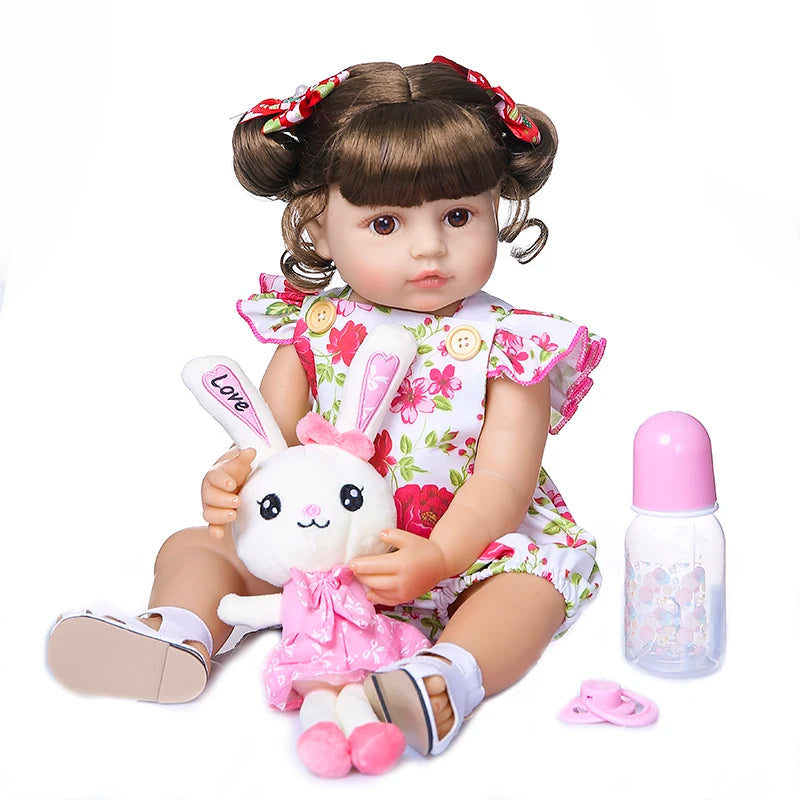 NPK 50CM cuerpo completo silicona suave Popular dulce cara Reborn niño niña muñeca cumpleaños regalo de Navidad muñeca de alta calidad