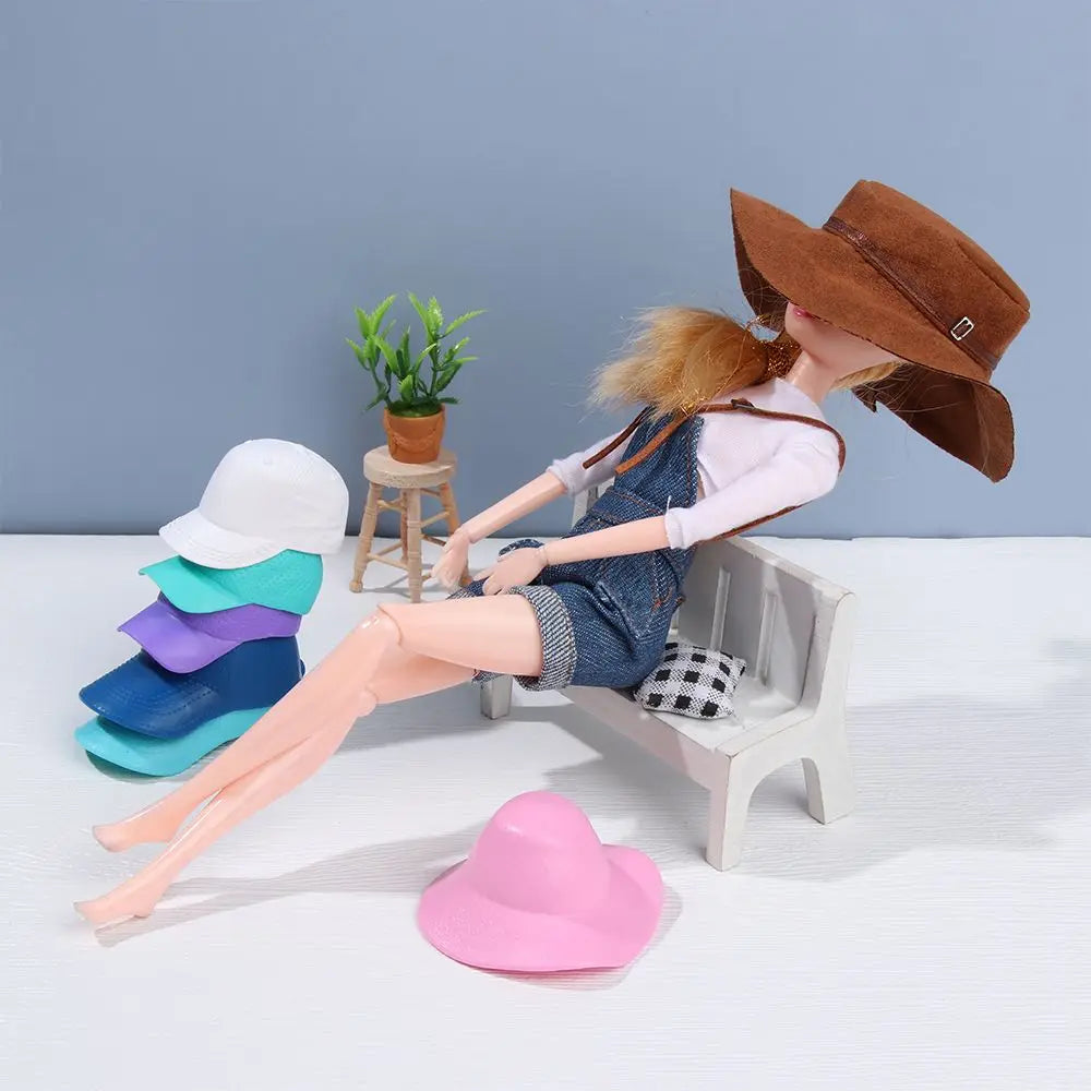 1 sombrero en miniatura de moda, sombreros para muñecas, gorra de béisbol para montar, sombreros de vaquero Suny para muñecas 1/6, accesorios de ropa, juguetes DIY para niños