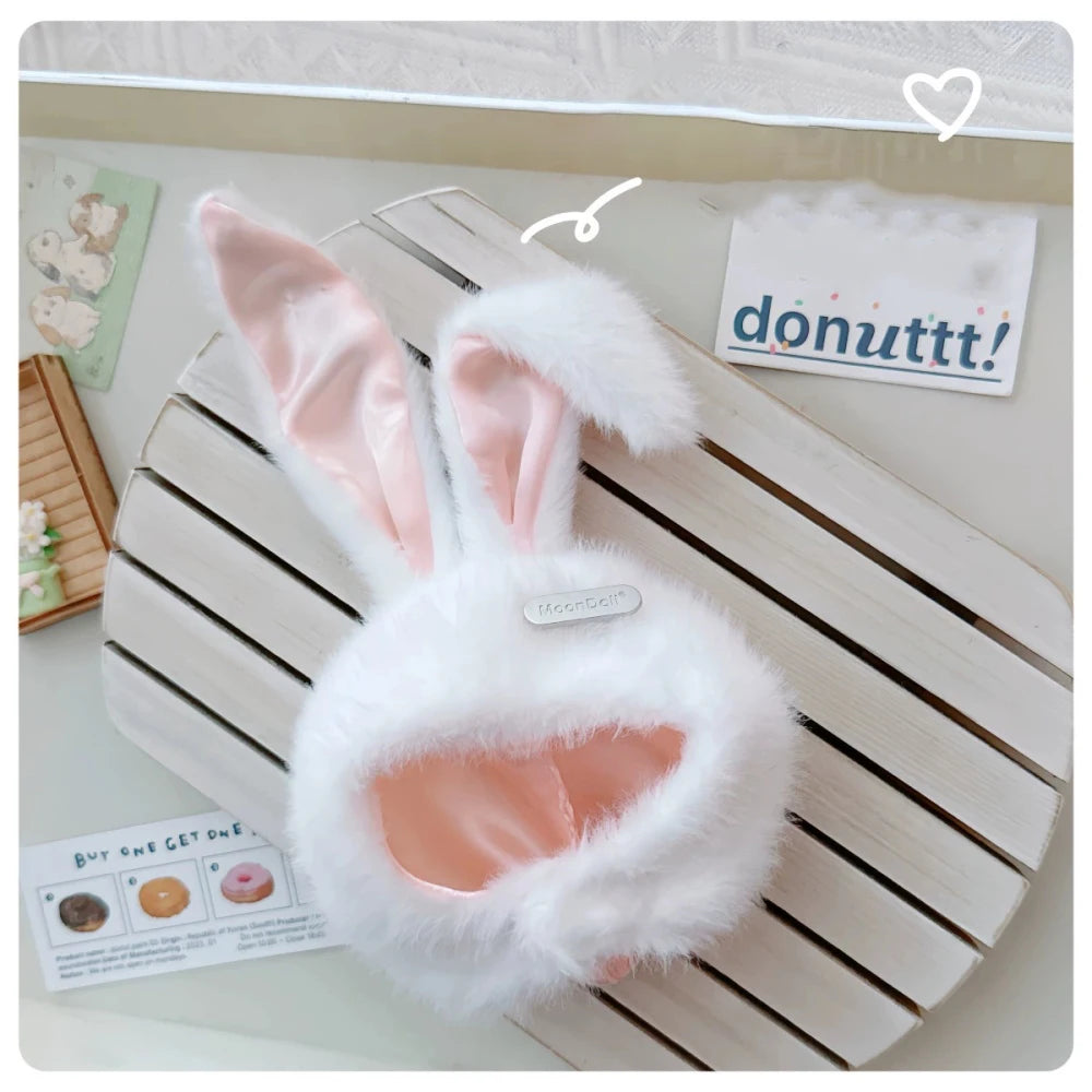 Bonita muñeca de algodón con orejas de conejo, sombrero para muñeca con cuerpo de estrella de 10/15/17cm, sombrero de felpa, accesorios de vestir, juguete DIY