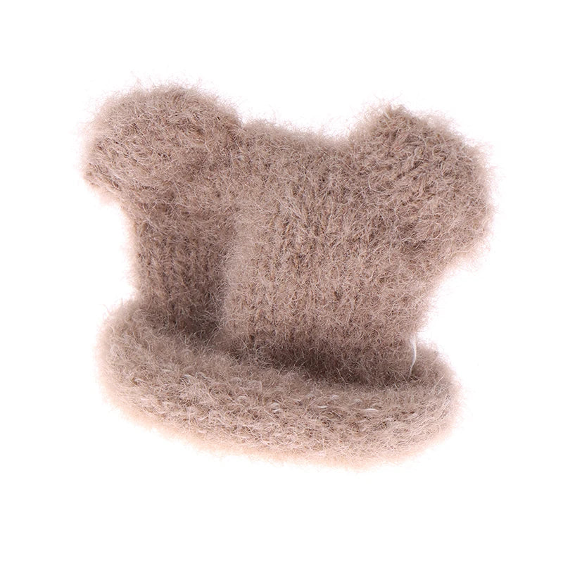 Mini sombrero de punto colorido para niños, sombreros hechos a mano de simulación, accesorios de vestir, juguete de simulación, 1 piezas, 1/12