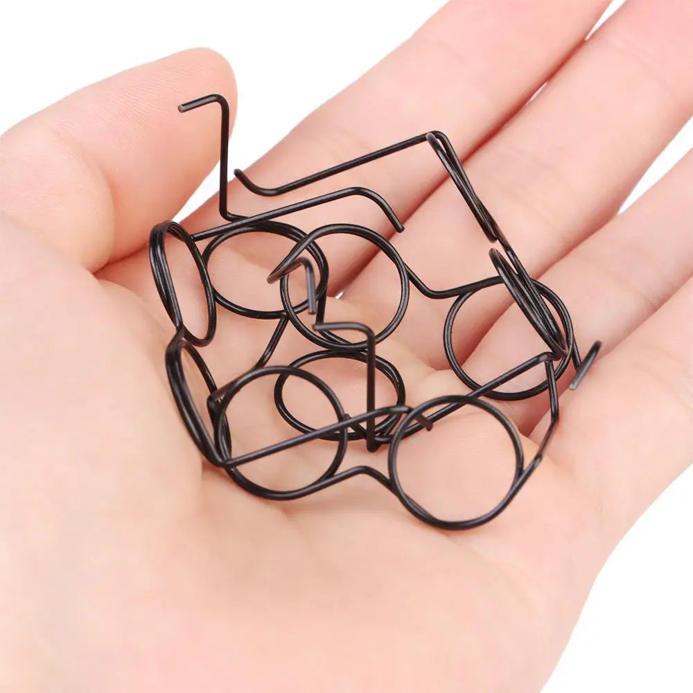 5 uds Retro negro Metal sin lentes gafas redondas muñeca gafas marco para Bjd moda juguete de peluche gafas muñecas accesorios juguete para niños