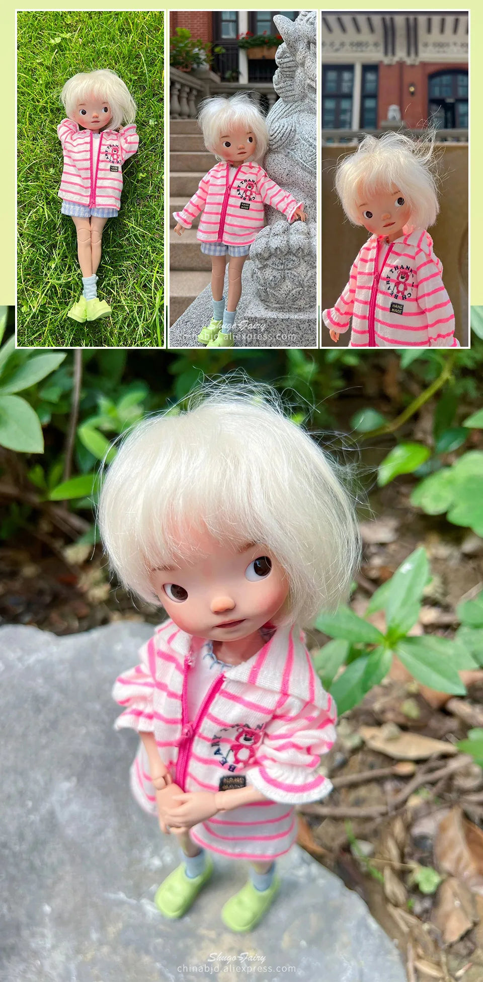 Shuga Fairy Miao 2 1/6 muñeca Bjd cabeza grande y extremidades pequeñas imagen de dibujos animados muñeca articulada móvil de resina