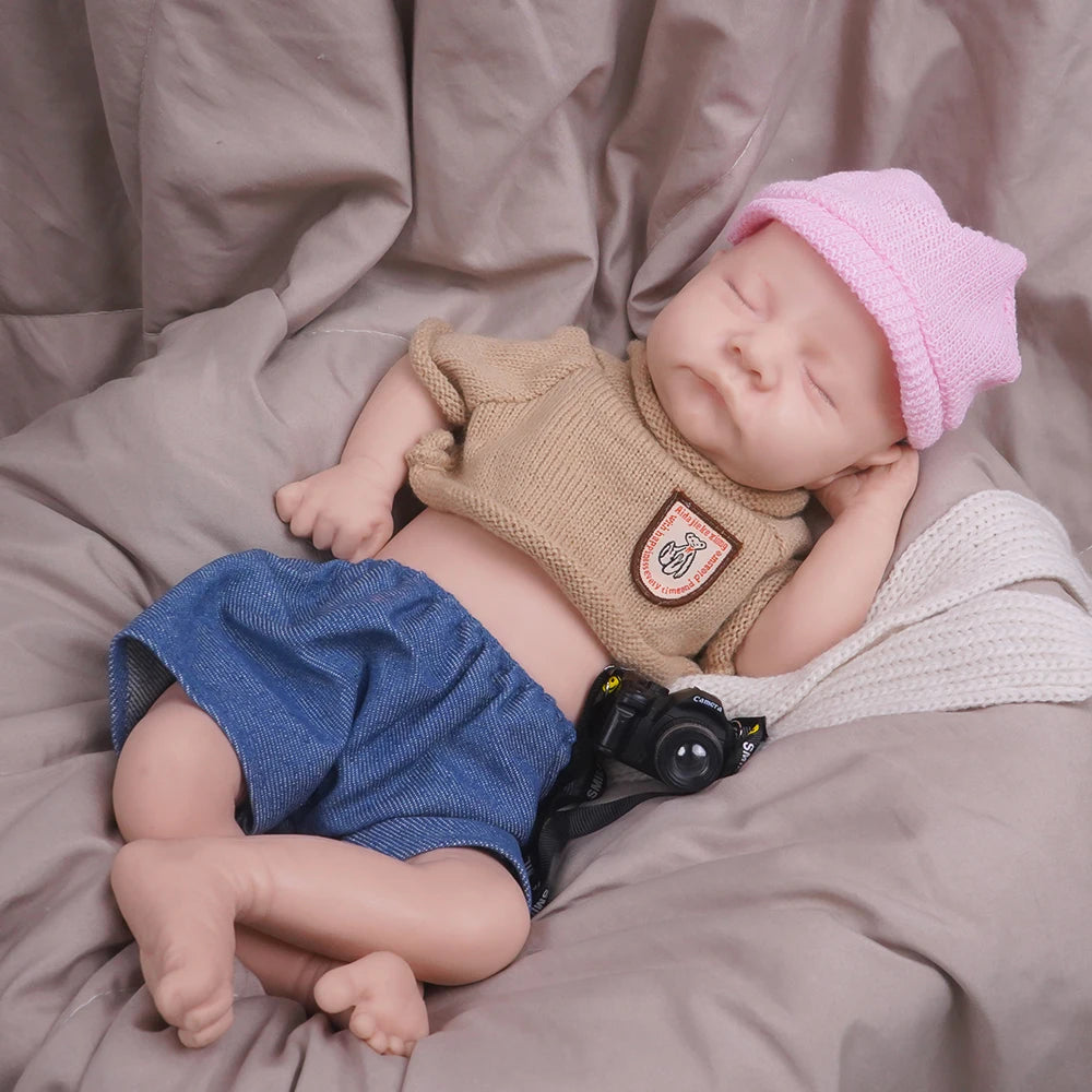 Muñeca de reencarnación de niño de silicona de 17,72 pulgadas con tacto suave y muñeca de diseño realista, juguete para regalo 🎁