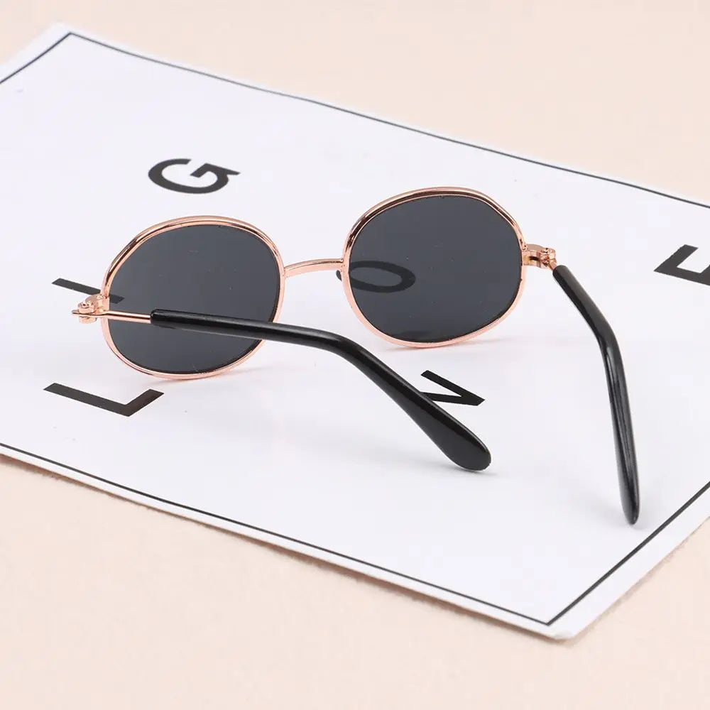 Gafas de sol en miniatura para muñeca Blythe, anteojos con montura de Metal, accesorios para muñecas Blythe, accesorio para gafas de felpa, 8,5 cm