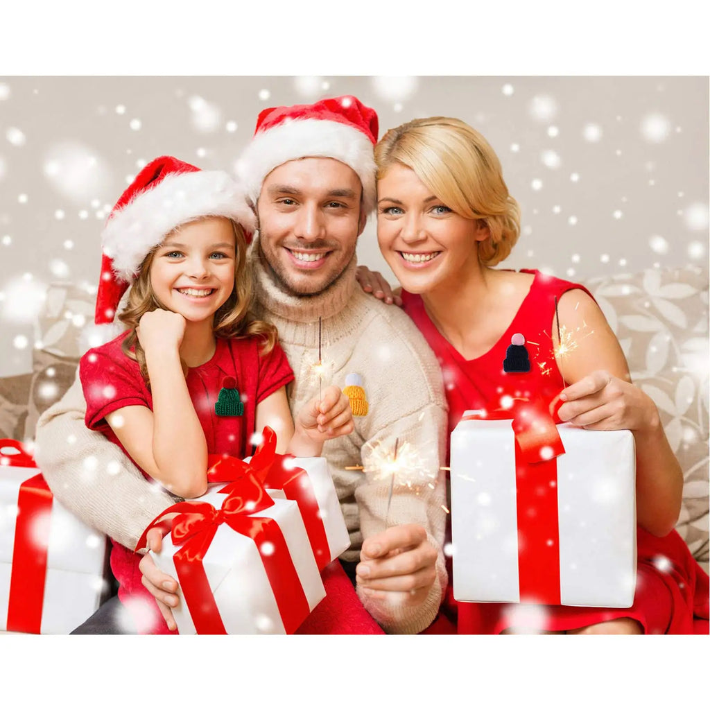 20/40 Uds. Bonitos sombreros de muñeca, gorro tejido de Navidad, Mini sombreros de hilo de lana para manualidades, pequeños accesorios para el cabello tejidos para adorno de árbol