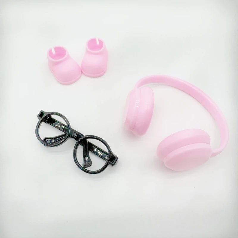Adecuado para muñeca Labubu, accesorios de ropa, Mini gafas, zapatos, auriculares V1 V2 V3, accesorios DIY, juguetes para niños, regalos