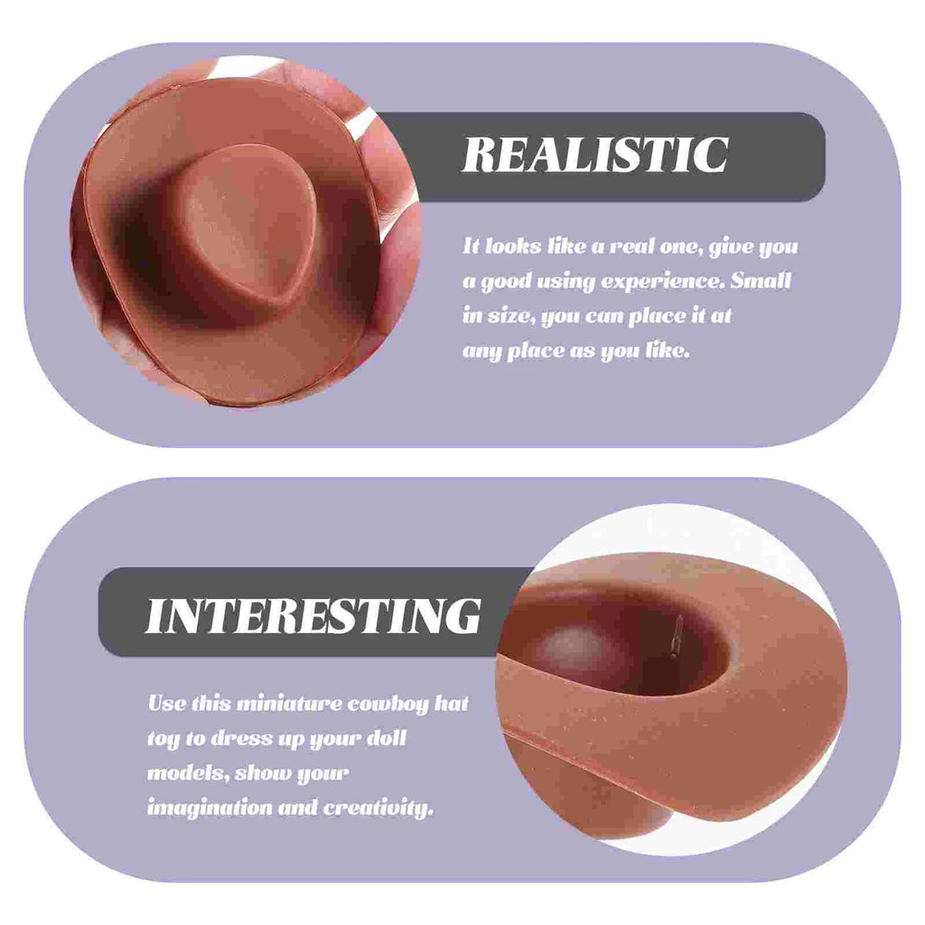 20 piezas sombrero de vaquero blanco juguetes para niñas Mini sombreros para mascotas en miniatura decoración de plástico pequeña señorita