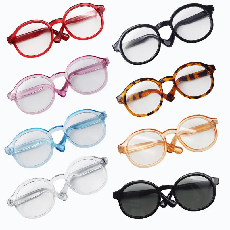 Accesorio de gafas de muñeca de 6,5 cm/9 cm para muñeca BDJ Labubu MSD SD gafas de sol de muñeca EXO de felpa 2 unids/lote