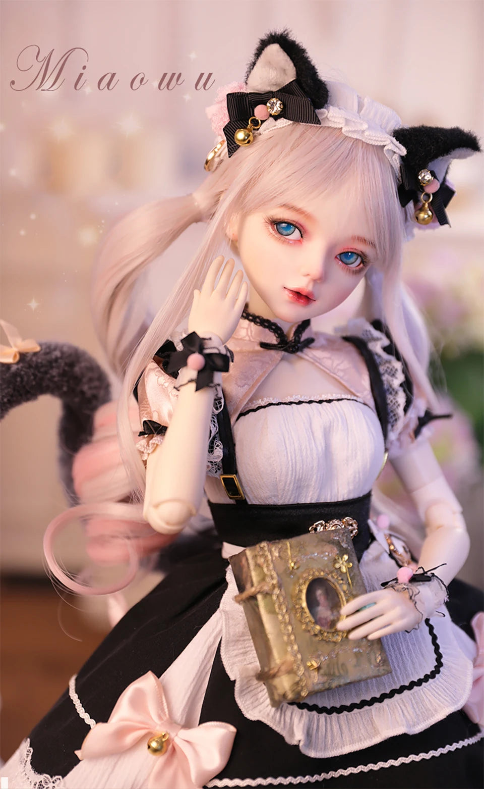 1/3 muñeca BJD disfraz de gato maquillaje de diseñador cara de bebé buena masa corporal articulaciones femeninas muñeca de cuerpo móvil maquillaje DIY 60cm juguete gifi