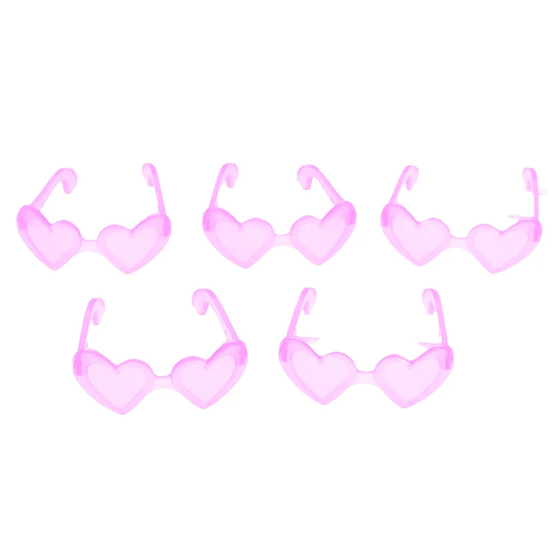 10 Uds. Accesorios para muñecas, Mini gafas de plástico con forma de corazón para muñecas 1/6, casa de muñecas, juguete para niños, gafas de fiesta