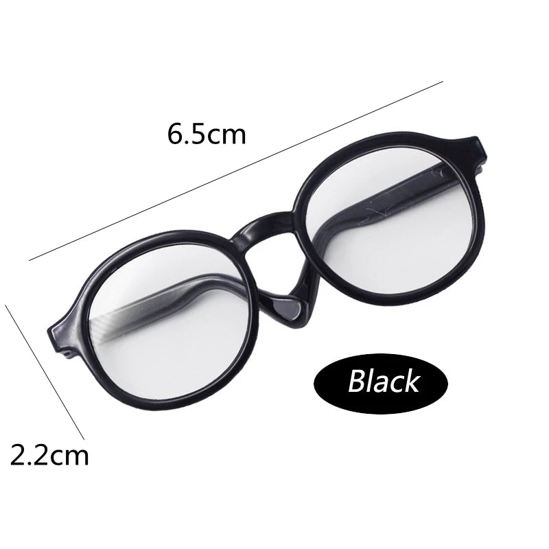 Gafas de 6,5 cm para accesorios de Labubu, gafas de plástico transparentes para muñecas Labubu, muñeco de peluche para juguetes DIY, accesorios de gafas para muñecas