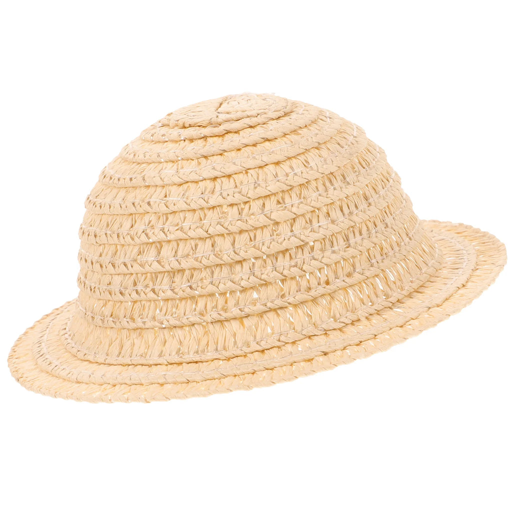 Accesorio decorativo de paja en miniatura, sombrero tejido artesanal para muñecas, Mini sombrero tejido amarillo, accesorio para fotografía, juguete artesanal, regalo para niños