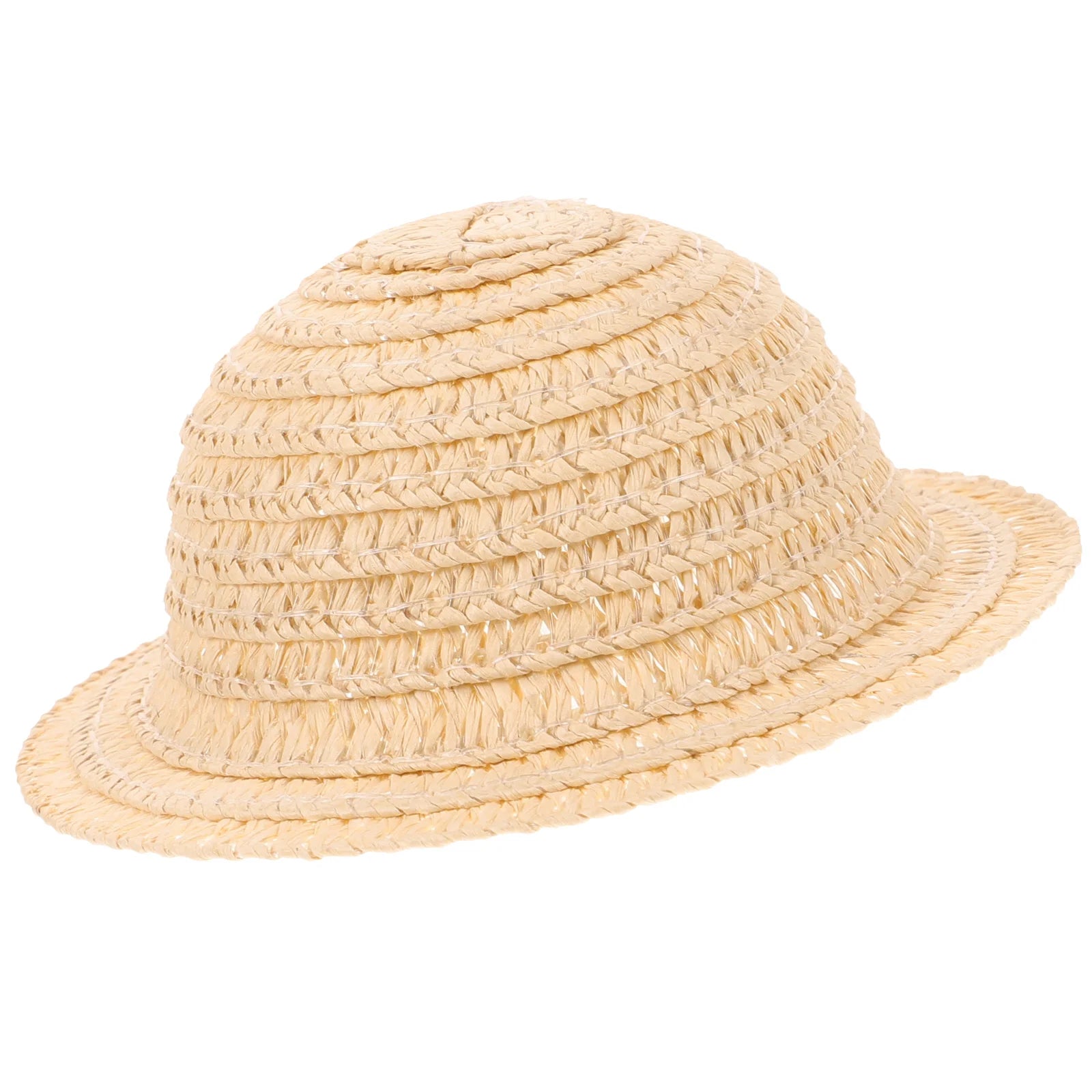 Accesorio decorativo de paja en miniatura, sombrero tejido artesanal para muñecas, Mini sombrero tejido amarillo, accesorio para fotografía, juguete artesanal, regalo para niños