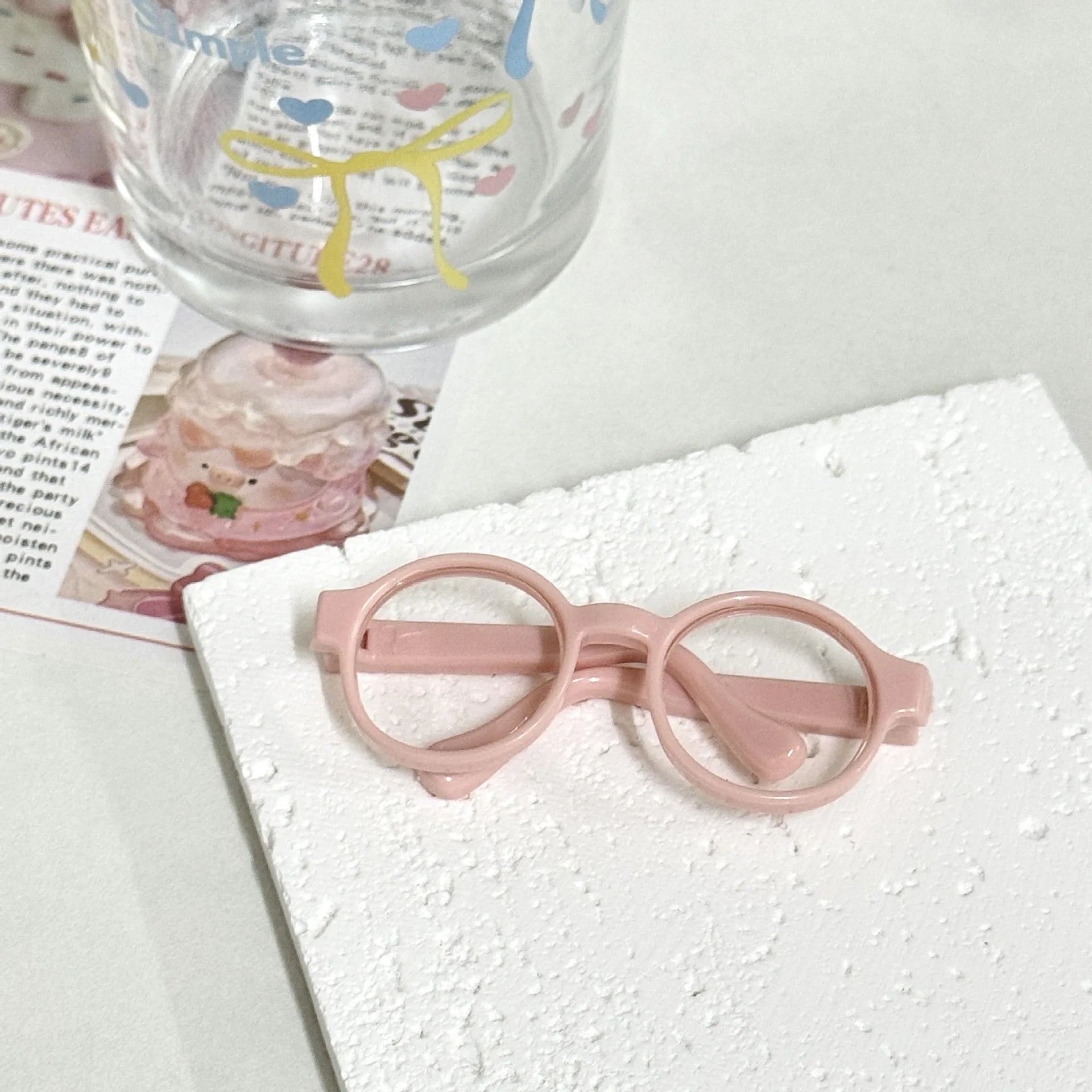 Gafas de 6,5 cm para accesorios de Labubu, gafas de plástico transparentes para muñecas Labubu, muñeco de peluche para juguetes DIY, accesorios de gafas para muñecas