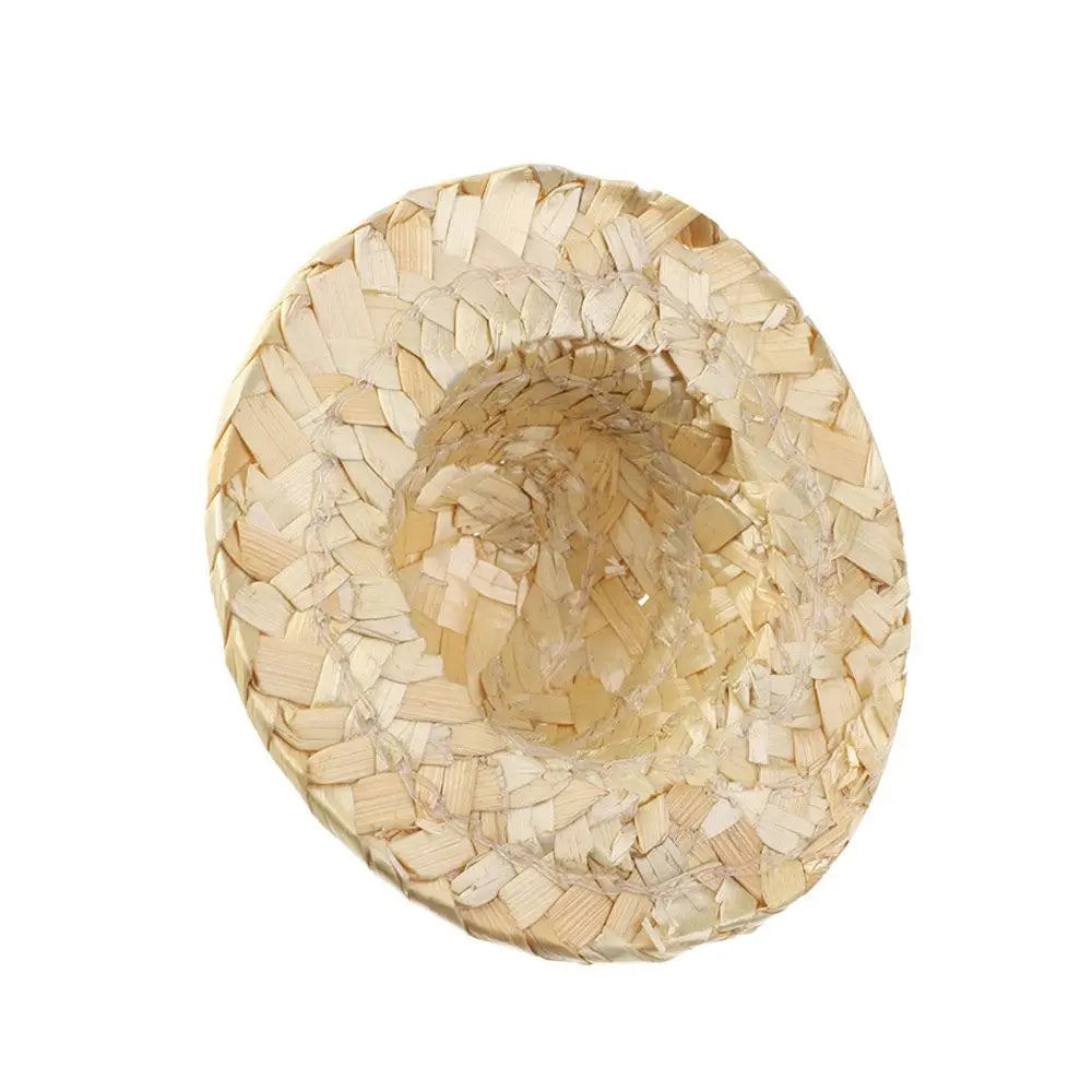 Mini sombrero de paja tejido, accesorios para muñecas, decoración DIY, manualidades, juguetes lindos, varios tamaños