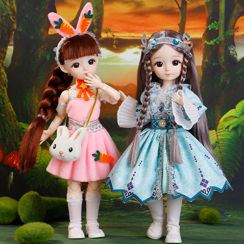 Muñecas Bjd de 30cm, conjunto completo de princesa, Anime Bjd 1/6 con ropa, 23 articulaciones, cuerpo móvil, ojos 3D, vestido para niñas, regalos de cumpleaños, Juguetes