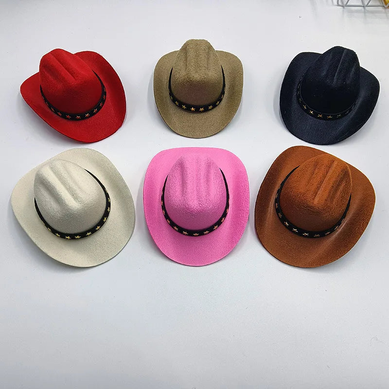Nuevo Mini sombrero decorativo para muñeca, accesorios bonitos de algodón para muñecas, fiesta de vaquero, vestido occidental, decoraciones para mascotas DIY para muñecas de fiesta