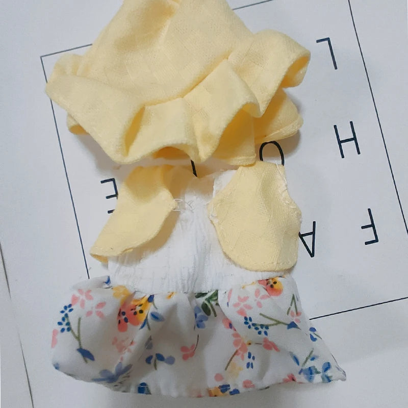 Accesorios de ropa para muñecas, falda/sombrero/pantalones con tirantes Labubu de 17cm, conjunto de pijama, vestido de juguete para muñecas, 1 Juego