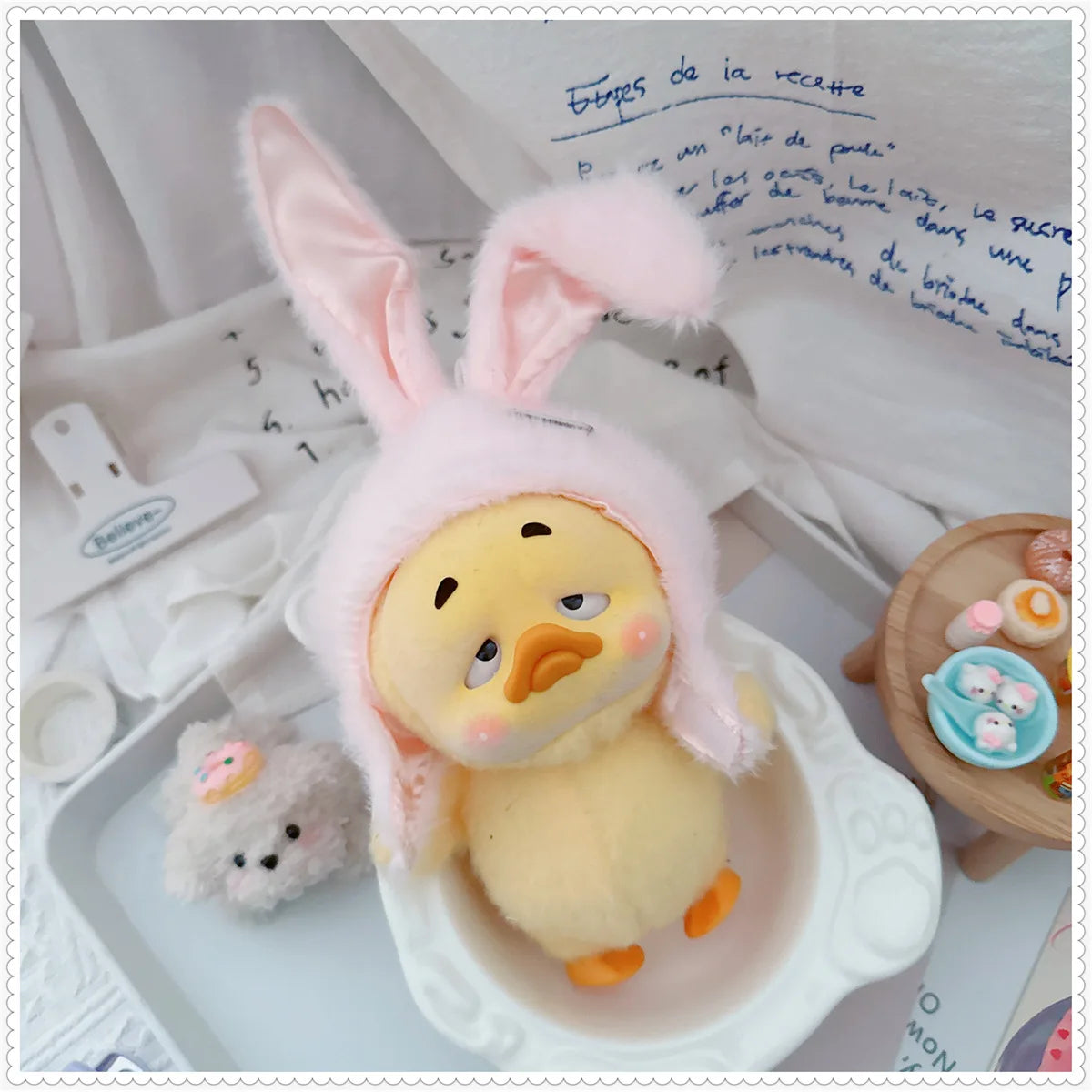 Bonita muñeca de algodón con orejas de conejo, sombrero para muñeca con cuerpo de estrella de 10/15/17cm, sombrero de felpa, accesorios de vestir, juguete DIY